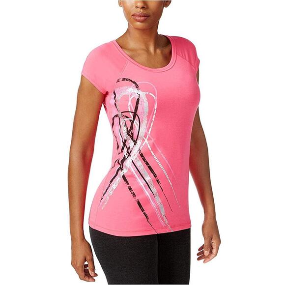 Ideology Womens Activewear Graphic Printed T-Shirt Size S - Picture 1 of 2